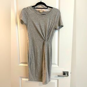 Caution To The Wind grey dress with wrap detail. Like new, no tags